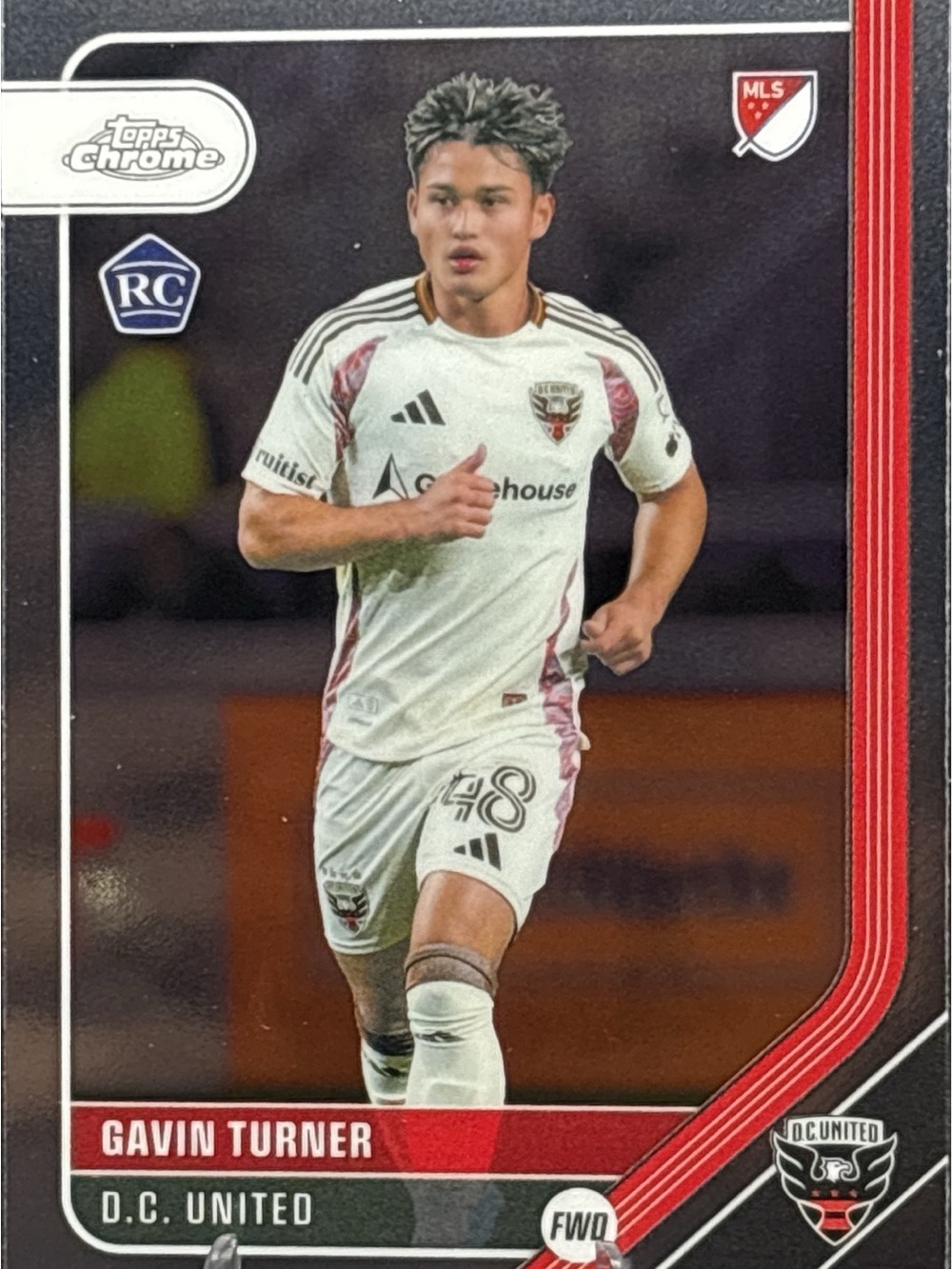 Topps Chrome Gavin Turner D.C. United Rookie Soccer Card